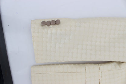 Beige gepunkteter Seidenblazer 2 Stück