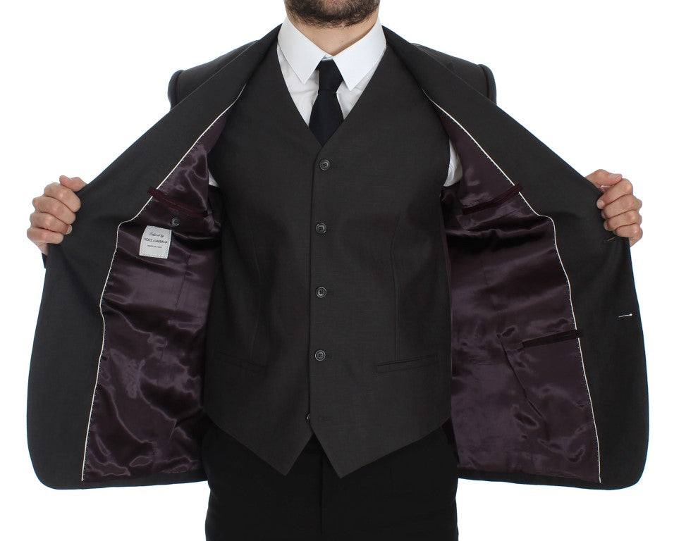 Grauer Slim Fit Leinenblazer