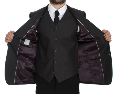 Grauer Slim Fit Leinenblazer