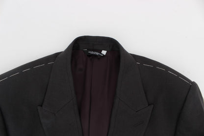 Grauer Slim Fit Leinenblazer