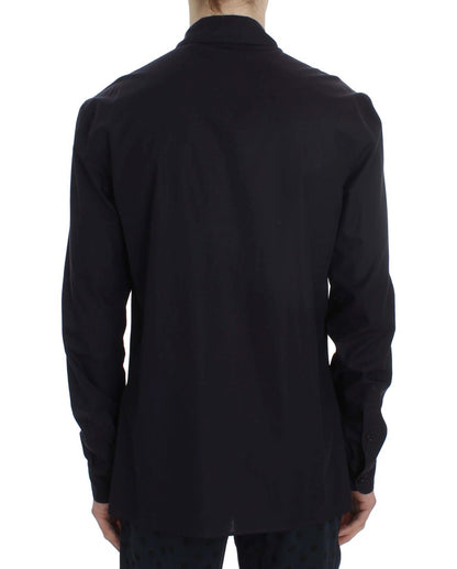 Lila gestreiftes Pyjama-Lounge-Shirt aus Baumwolle