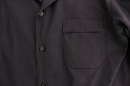 Lila gestreiftes Pyjama-Lounge-Shirt aus Baumwolle