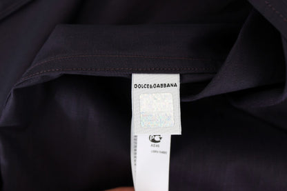 Lila gestreiftes Pyjama-Lounge-Shirt aus Baumwolle