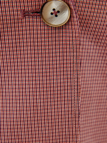 Rosa Micro Check Jacke mit zwei Knöpfen