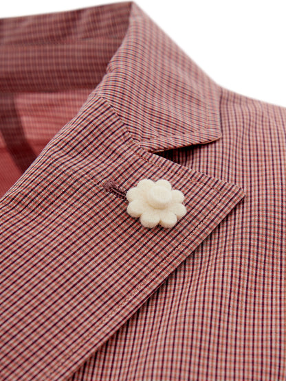 Rosa Micro Check Jacke mit zwei Knöpfen