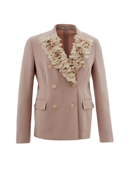 Hellrosa Double Breast Ruffle Jacket