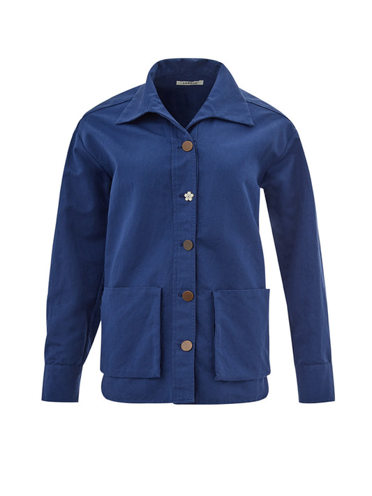Blaue Baumwolljacke 'Hemd' Style