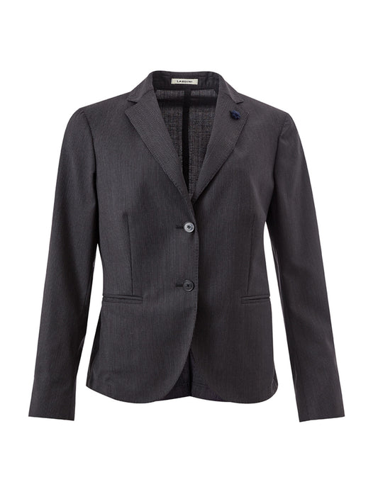 Graue Nadelstreifen-Wolljacke