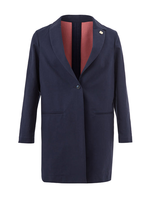 Blauer Trenchcoat aus Baumwolle