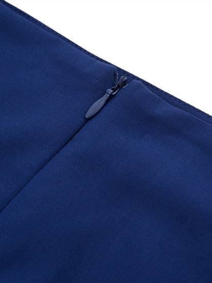 Blauer Bleistiftrock aus Wolle