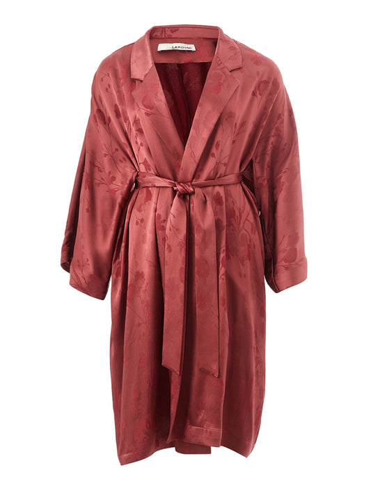 Roter Allover bedruckter Mantel Trenchcoat