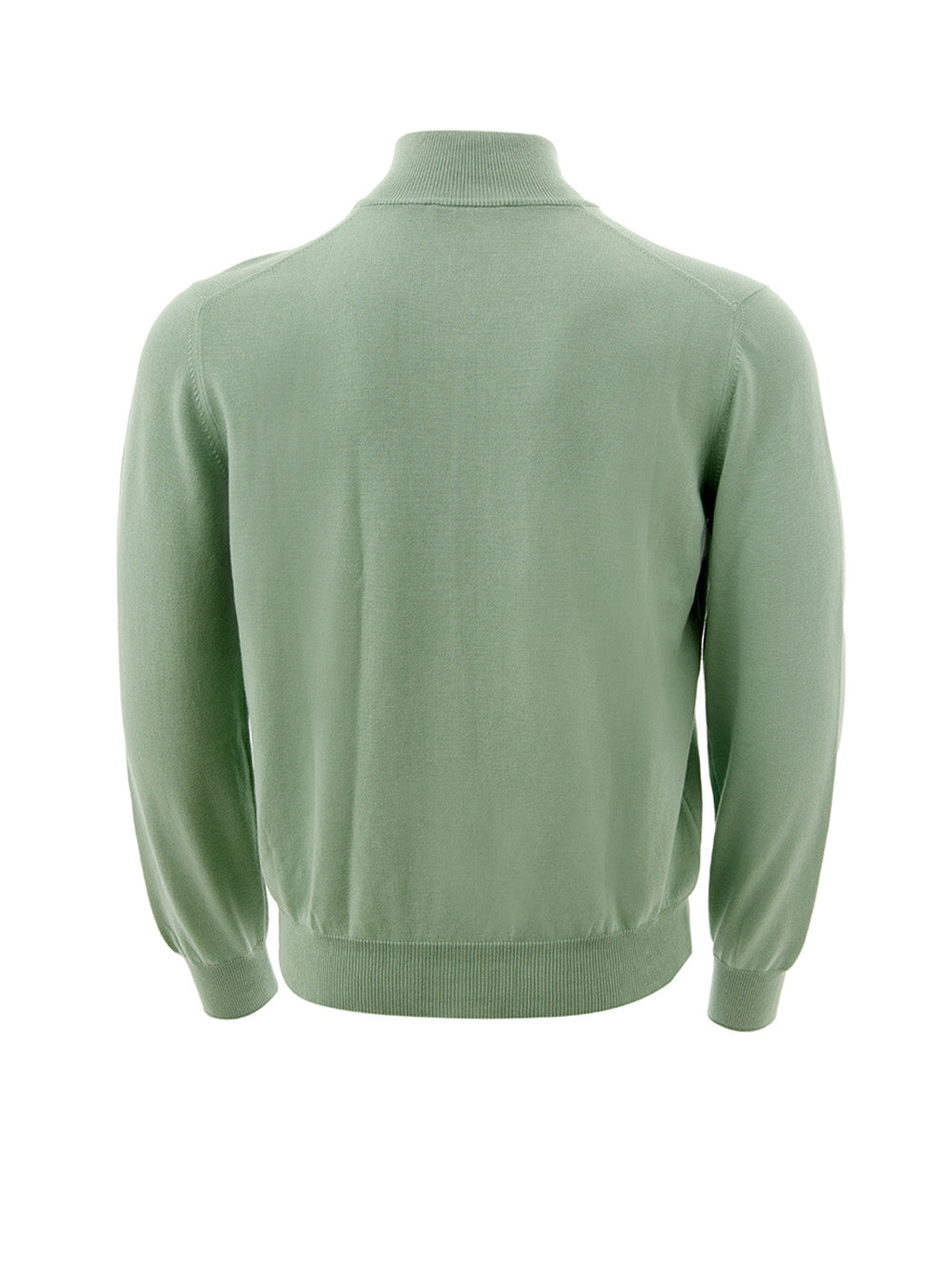 Baumwollpullover mit Reißverschluss in Grün
