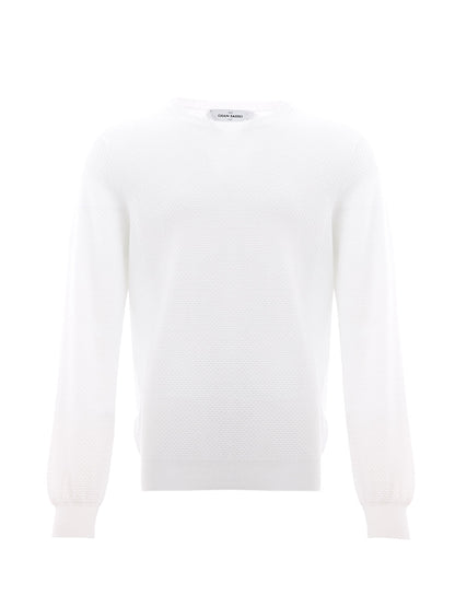 Weißer Baumwollpullover Strickwaren