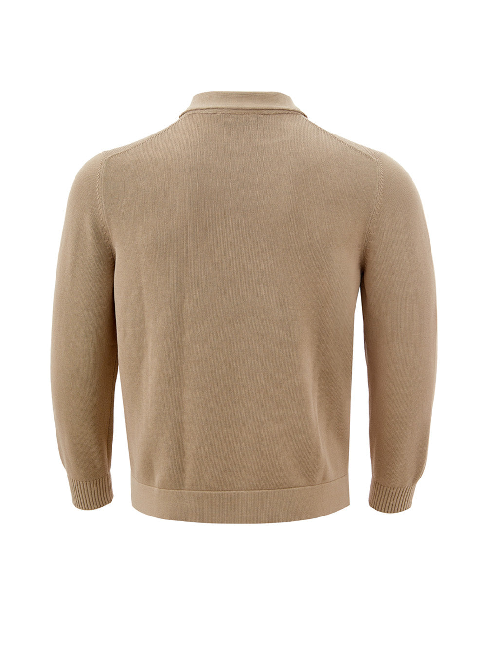 Beigefarbener Pullover mit Reißverschluss