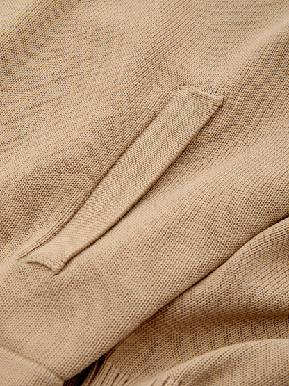 Beigefarbener Pullover mit Reißverschluss