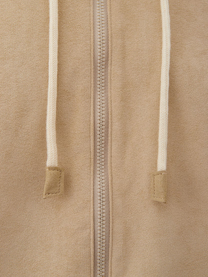 Alcantara-Pullover mit Kapuze und Reißverschluss
