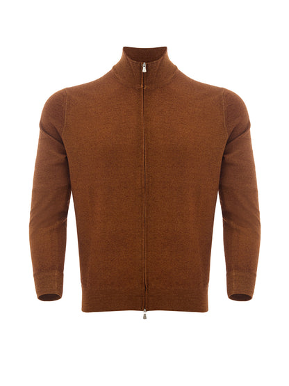 Brauner Full Zip-Pullover