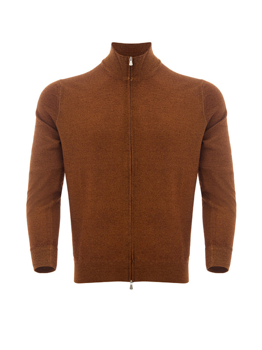 Brauner Full Zip-Pullover