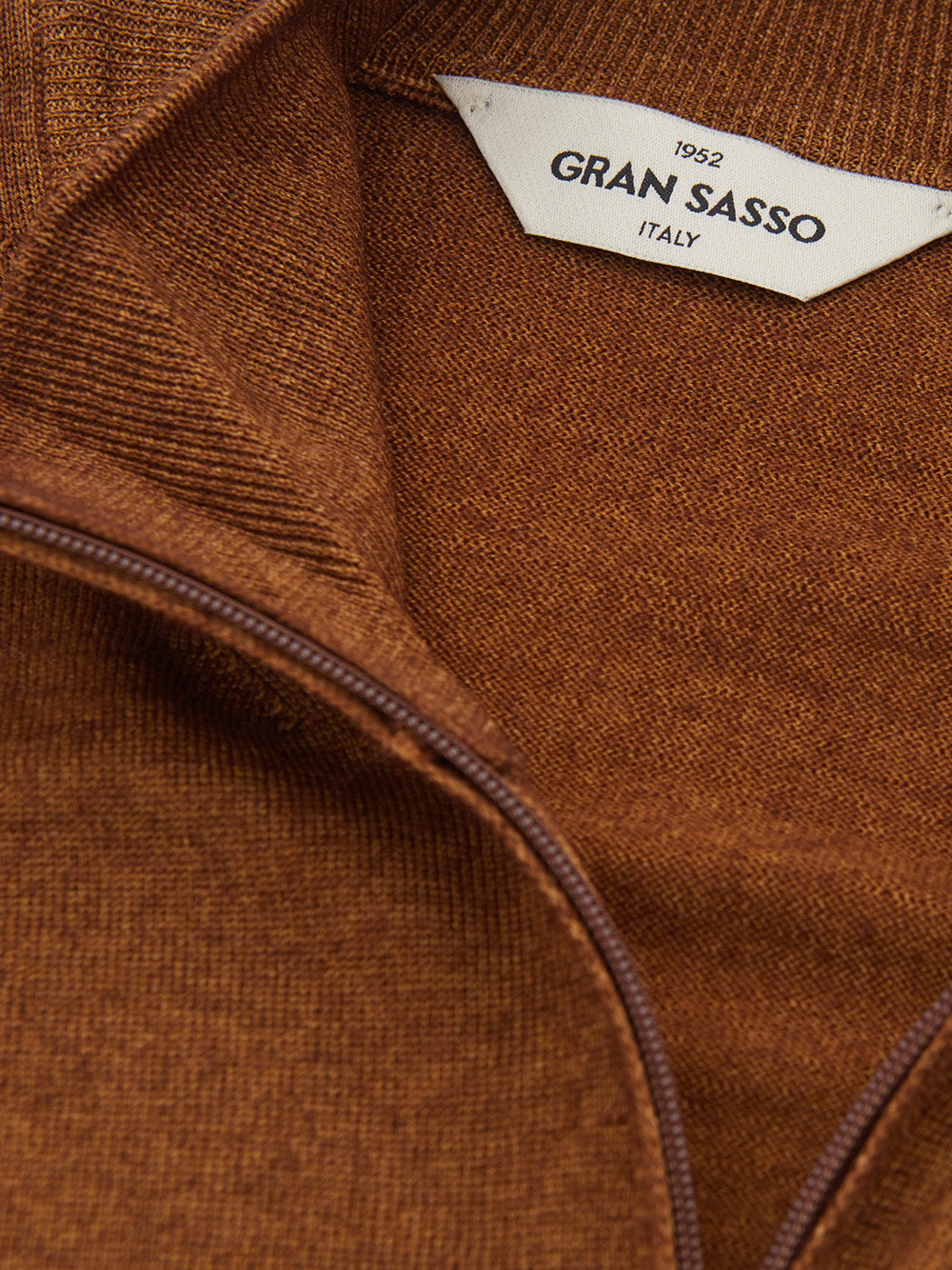 Brauner Full Zip-Pullover