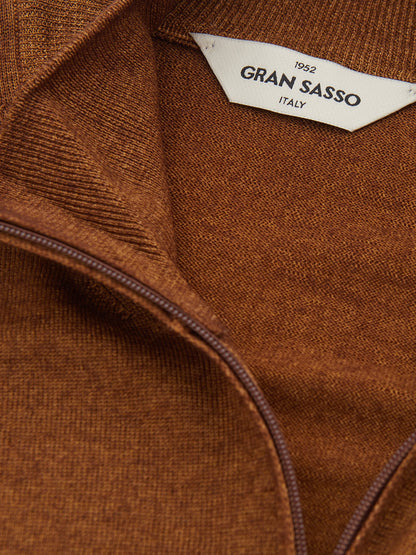 Brauner Full Zip-Pullover