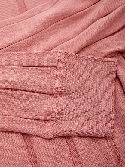 Rosa Pullover mit flachen Rippen aus einer Seidenmischung
