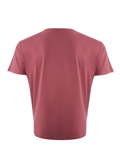 Hellrotes T-Shirt aus Baumwolle mit Tiger-Print und Logo auf der Vorderseite