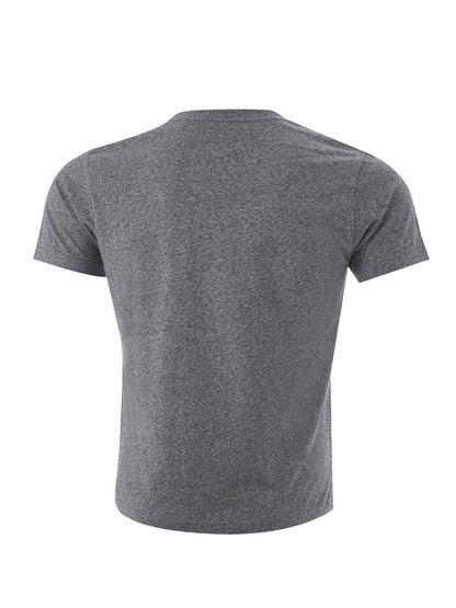 Graues Baumwoll-T-Shirt mit Tiger-Print und Logo auf der Vorderseite in Weiß