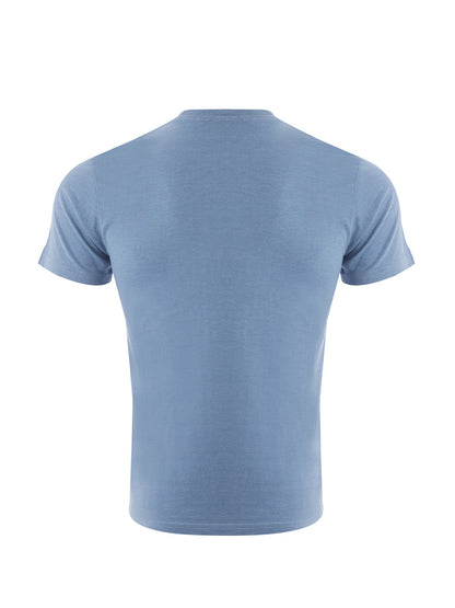 Blaues T-Shirt aus Baumwolle mit Tiger-Print und Logo auf der Vorderseite
