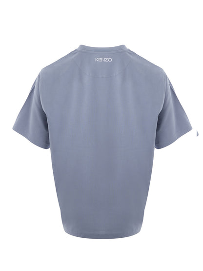 Hellblaues T-Shirt aus Baumwolle mit gedruckter Blume