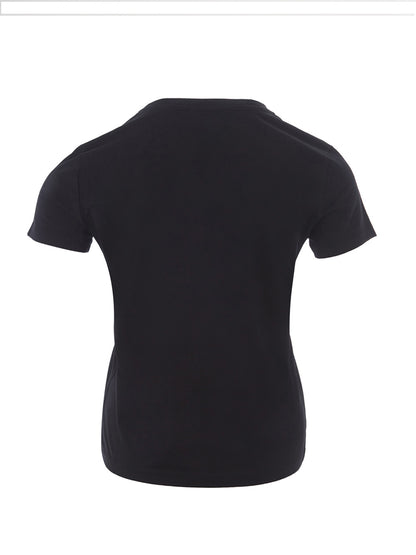 Schwarzes T-Shirt aus Baumwolle mit gedrucktem Auge