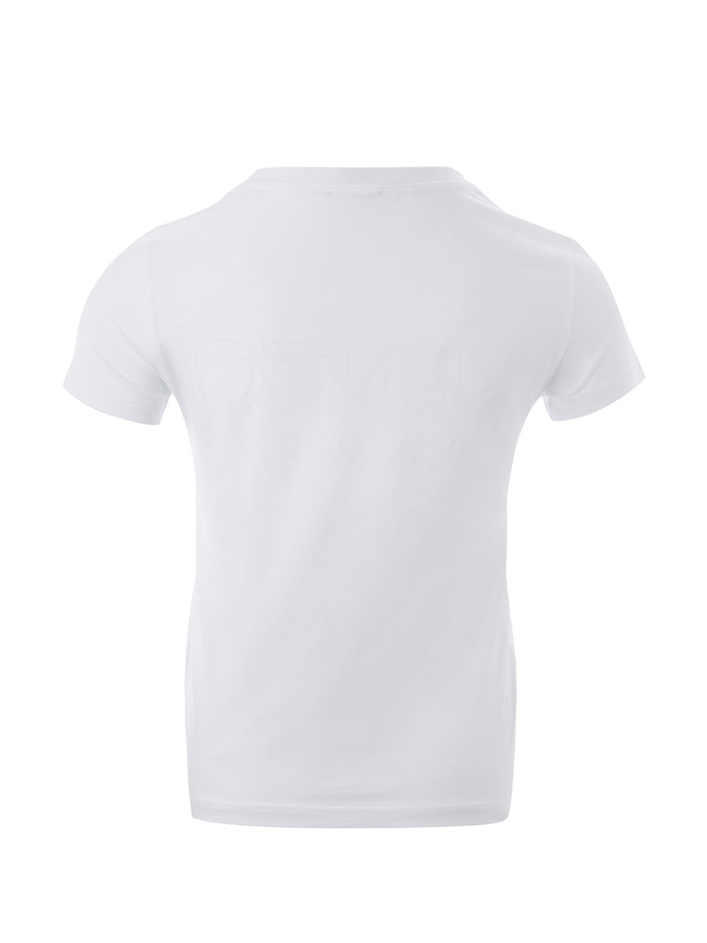 Weißes Baumwoll-T-Shirt mit aufgesetztem Camouflage-Logo