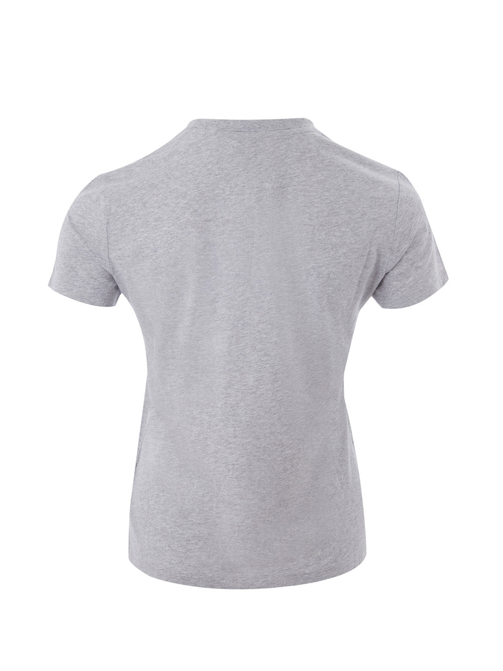 Graues Baumwoll-T-Shirt mit aufgedruckter Augenfront