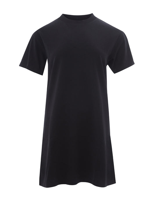 Schwarzes Cotton Over T-Shirt Minikleid