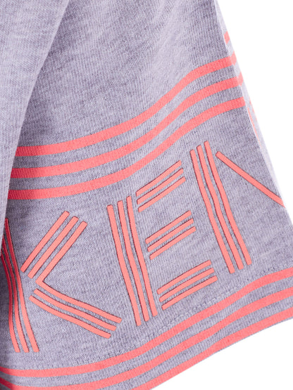 T-Shirt aus grau melierter Baumwolle mit kontrastierendem Logo