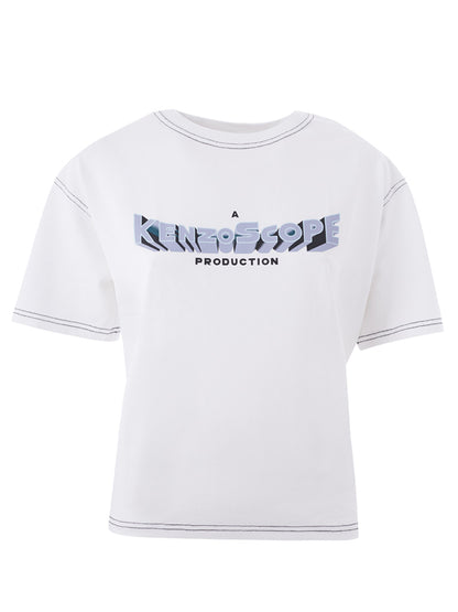 Weißes T-Shirt aus Baumwolle mit Frontdruck