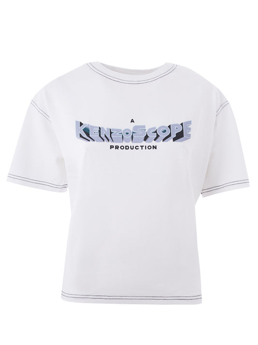 Weißes T-Shirt aus Baumwolle mit Frontdruck