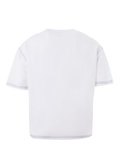 Weißes T-Shirt aus Baumwolle mit Frontdruck