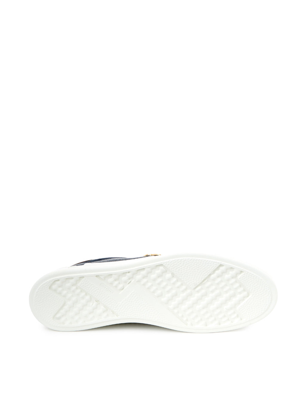Blaue Leder-Sneakers mit goldenem Logo