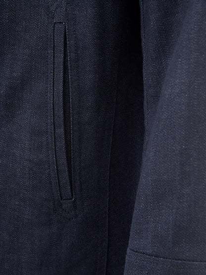 Zweireihige Jacke in Denim-Effekt