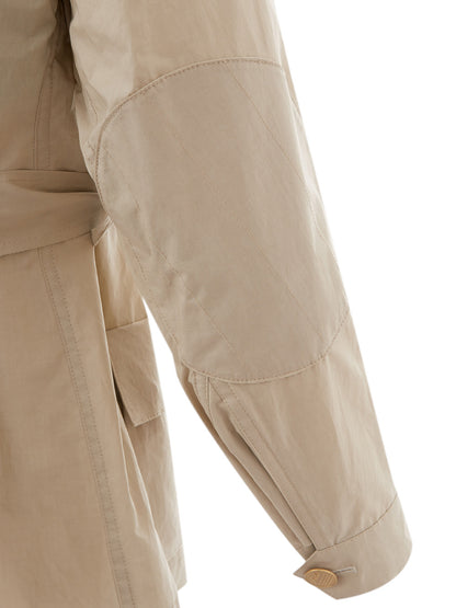 Beige Baumwolle Saharan Gürteljacke