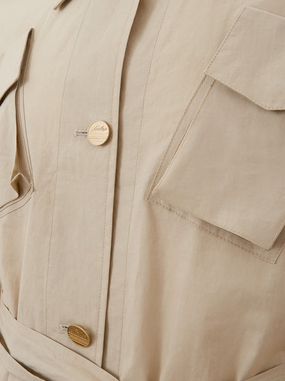 Beige Baumwolle Saharan Gürteljacke