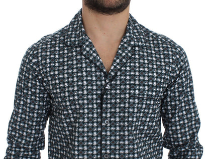 Grüner Hut Druck Baumwolle Pyjama Shirt Nachtwäsche