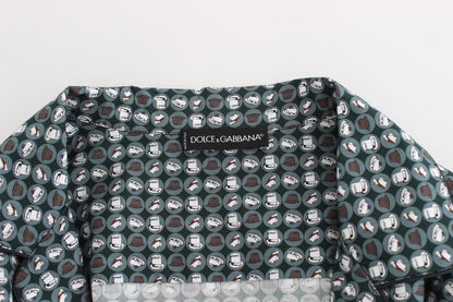 Grüner Hut Druck Baumwolle Pyjama Shirt Nachtwäsche