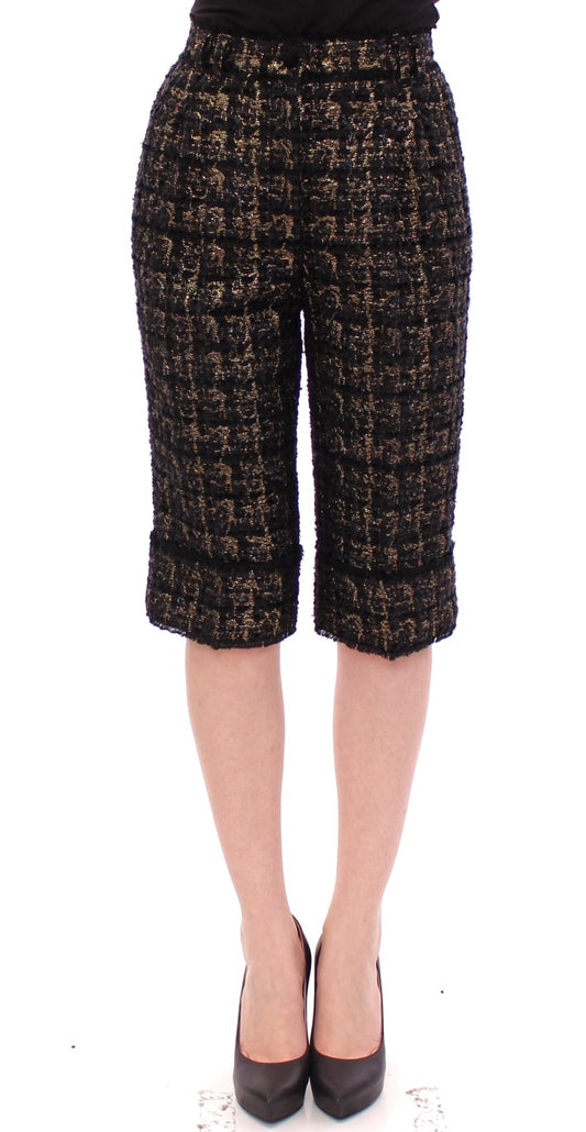 Schwarzer Stoff Shorts Hose