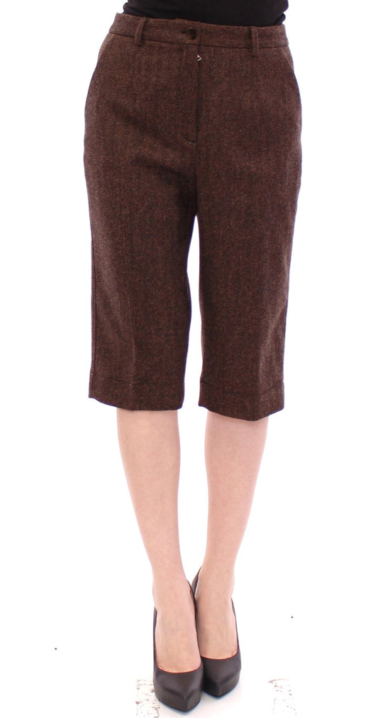 Braune Shorts aus Wolle Hose
