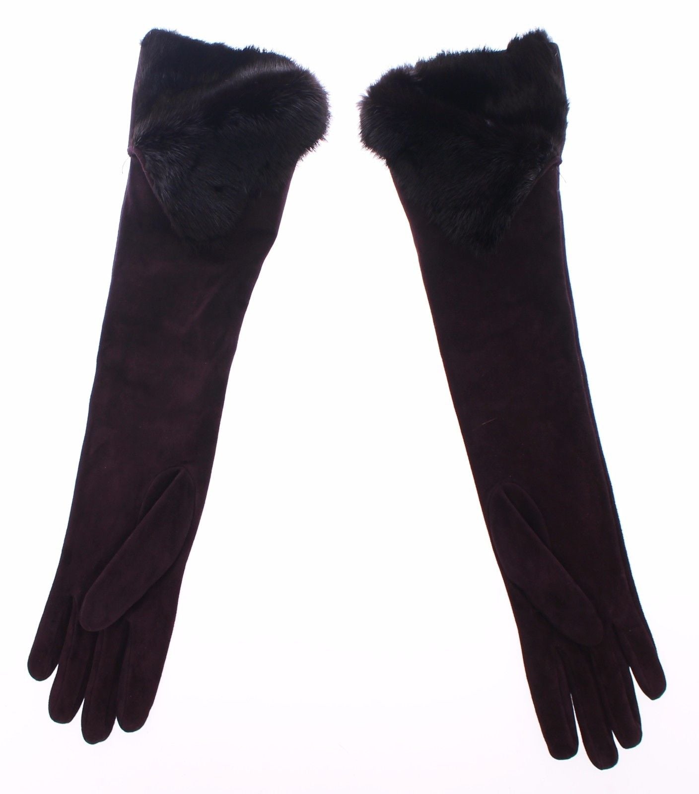 Lila Nerz Pelz Ziegenfell Wildleder Handschuhe