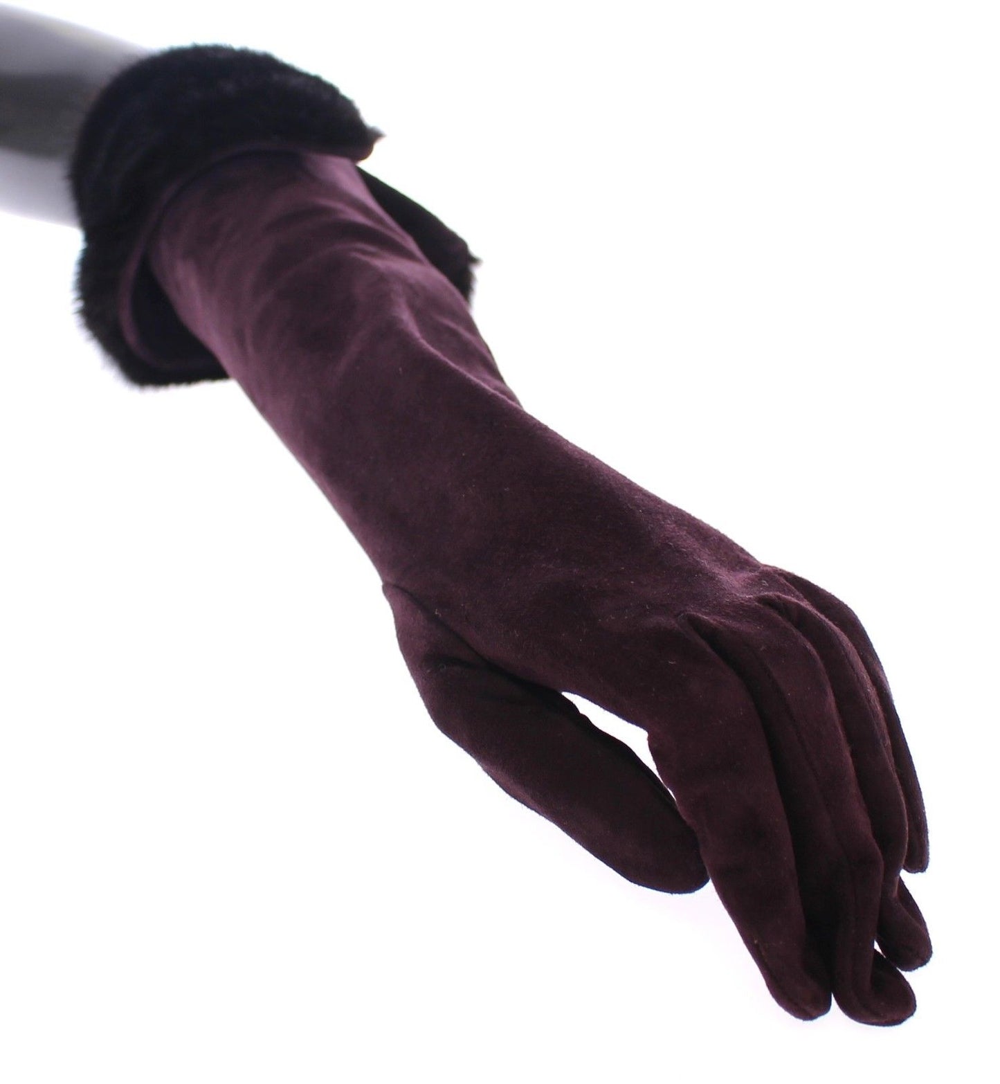 Lila Nerz Pelz Ziegenfell Wildleder Handschuhe