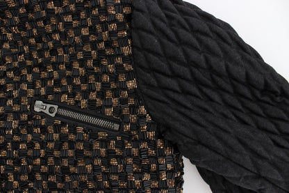 Schwarze Jacke aus Ziegenleder mit Pailletten