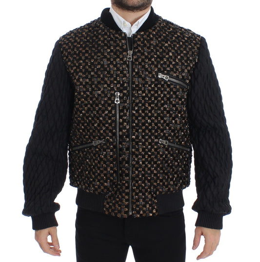 Schwarze Jacke aus Ziegenleder mit Pailletten