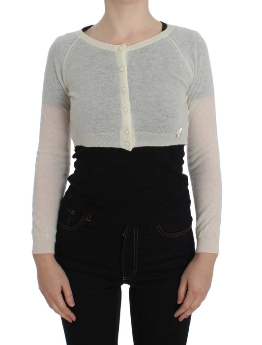 Weißer Pullover aus Wollmischung Cardigan